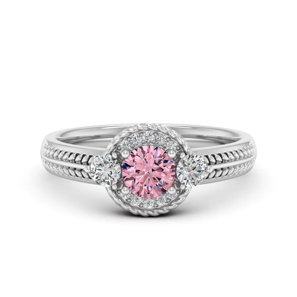 0.77 d.e.w cts Mili Moissanite Ring