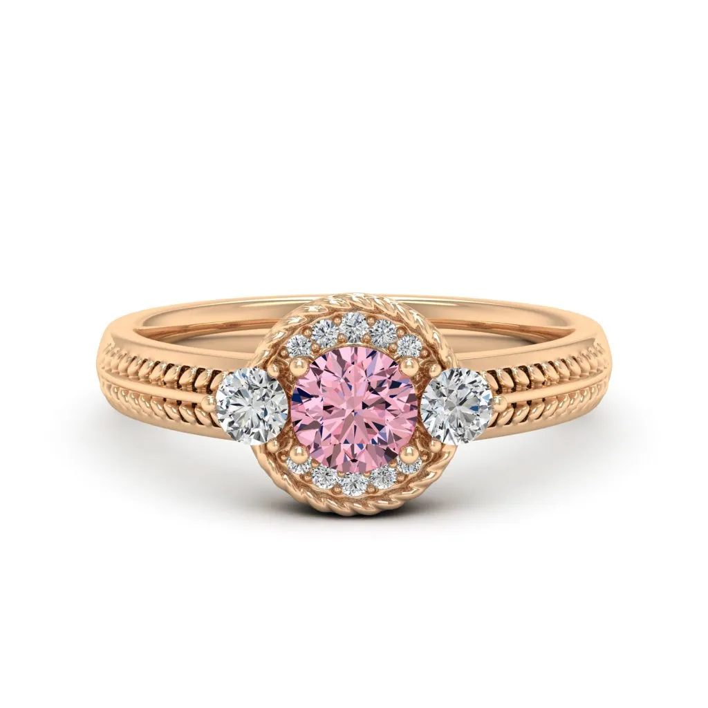 0.77 d.e.w cts Mili Moissanite Ring