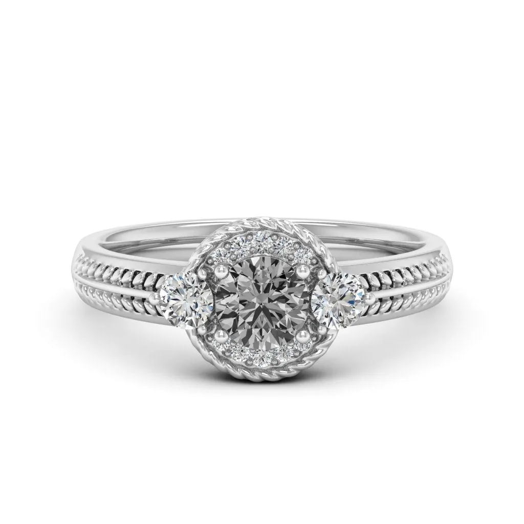 0.77 d.e.w cts Mili Moissanite Ring