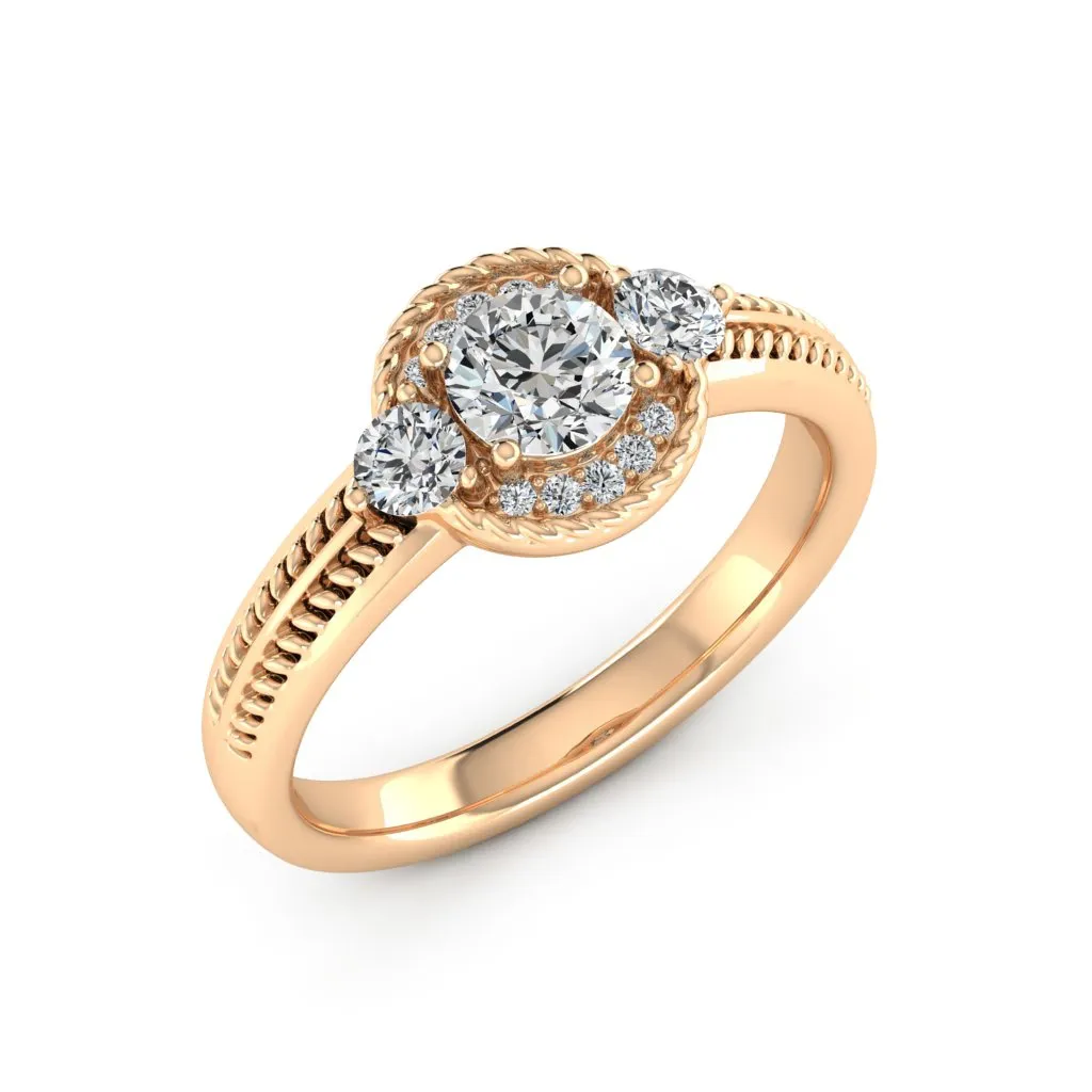 0.77 d.e.w cts Mili Moissanite Ring