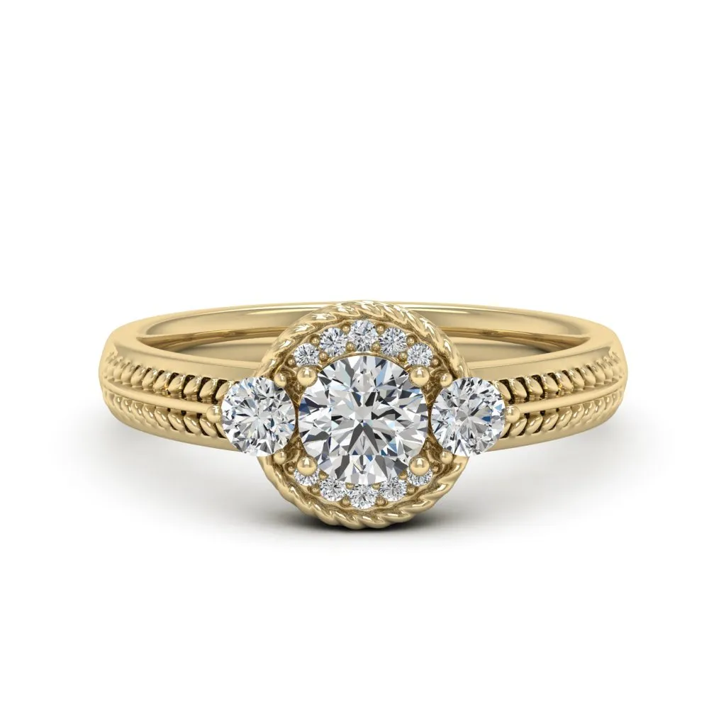 0.77 d.e.w cts Mili Moissanite Ring
