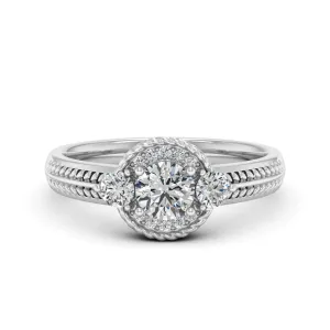 0.77 d.e.w cts Mili Moissanite Ring