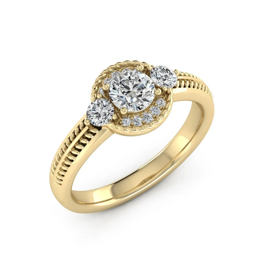 0.77 d.e.w cts Mili Moissanite Ring