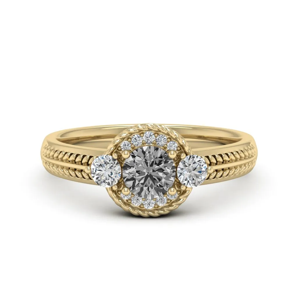 0.77 d.e.w cts Mili Moissanite Ring