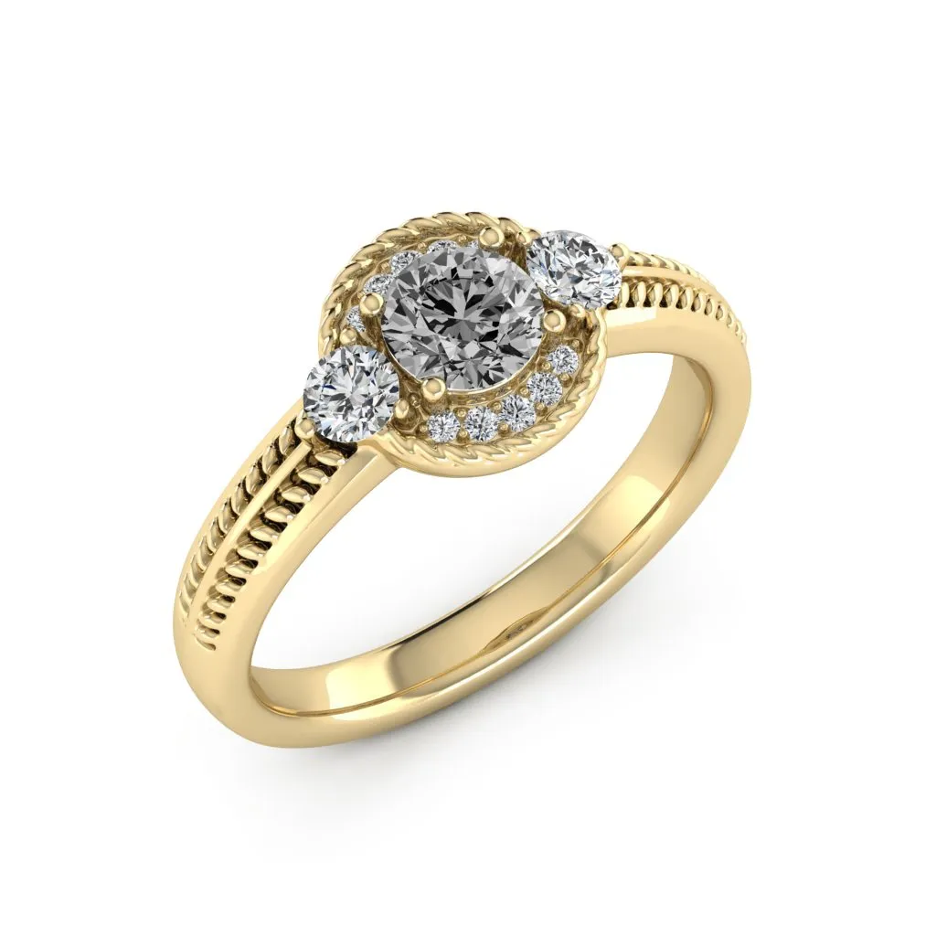 0.77 d.e.w cts Mili Moissanite Ring