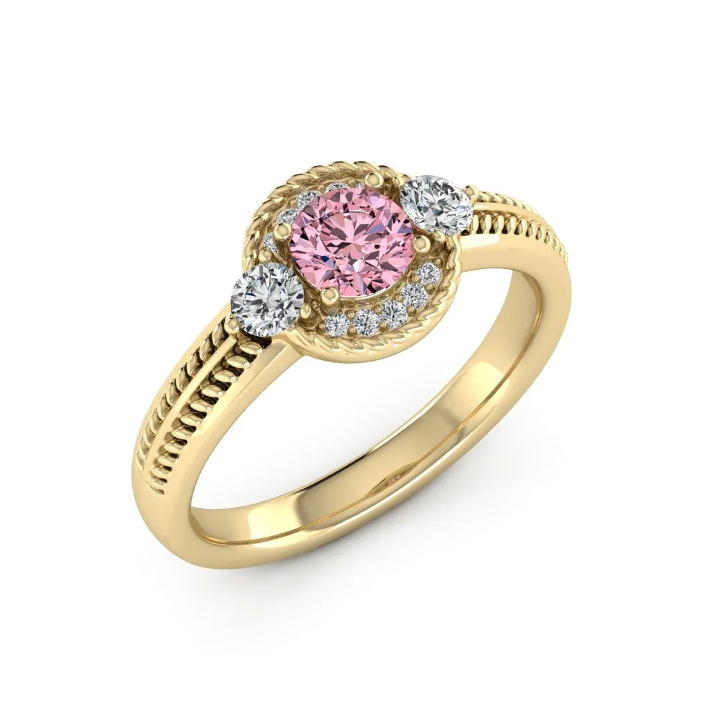 0.77 d.e.w cts Mili Moissanite Ring