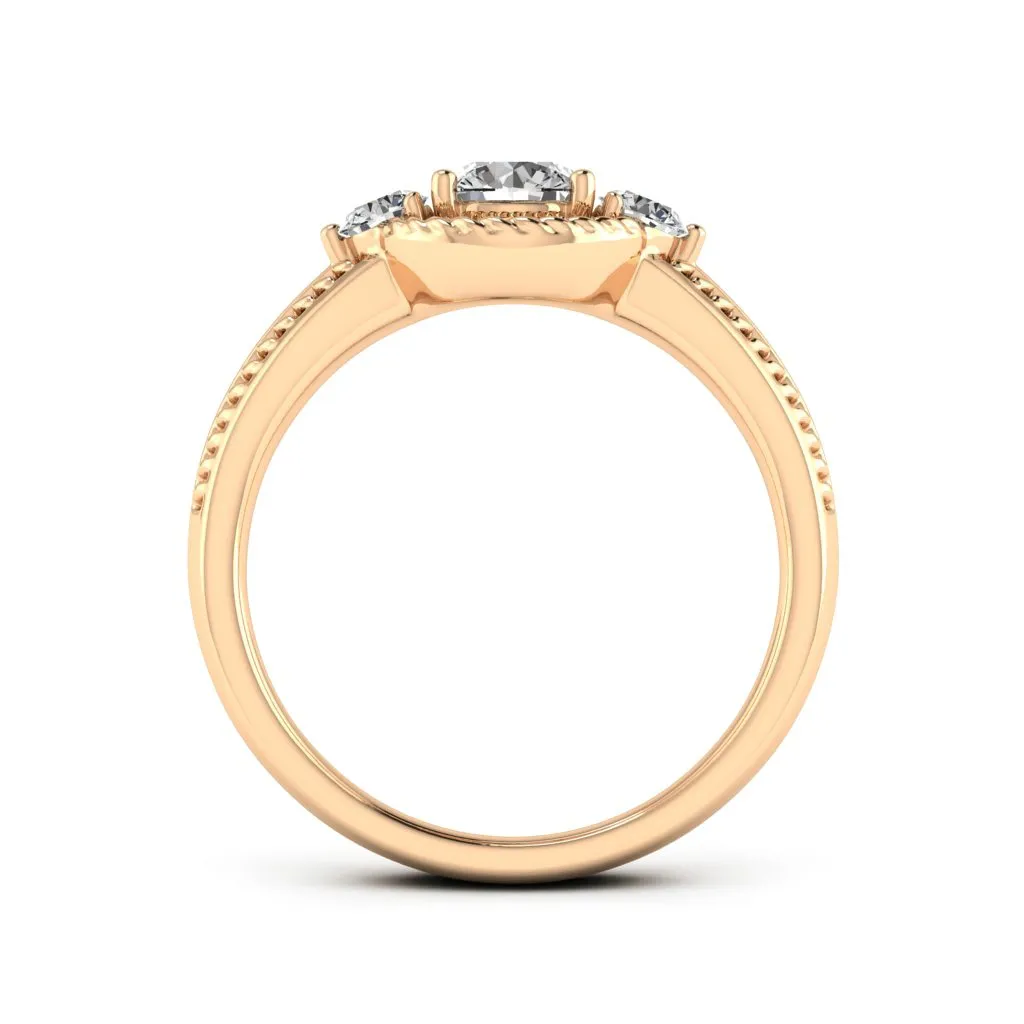 0.77 d.e.w cts Mili Moissanite Ring