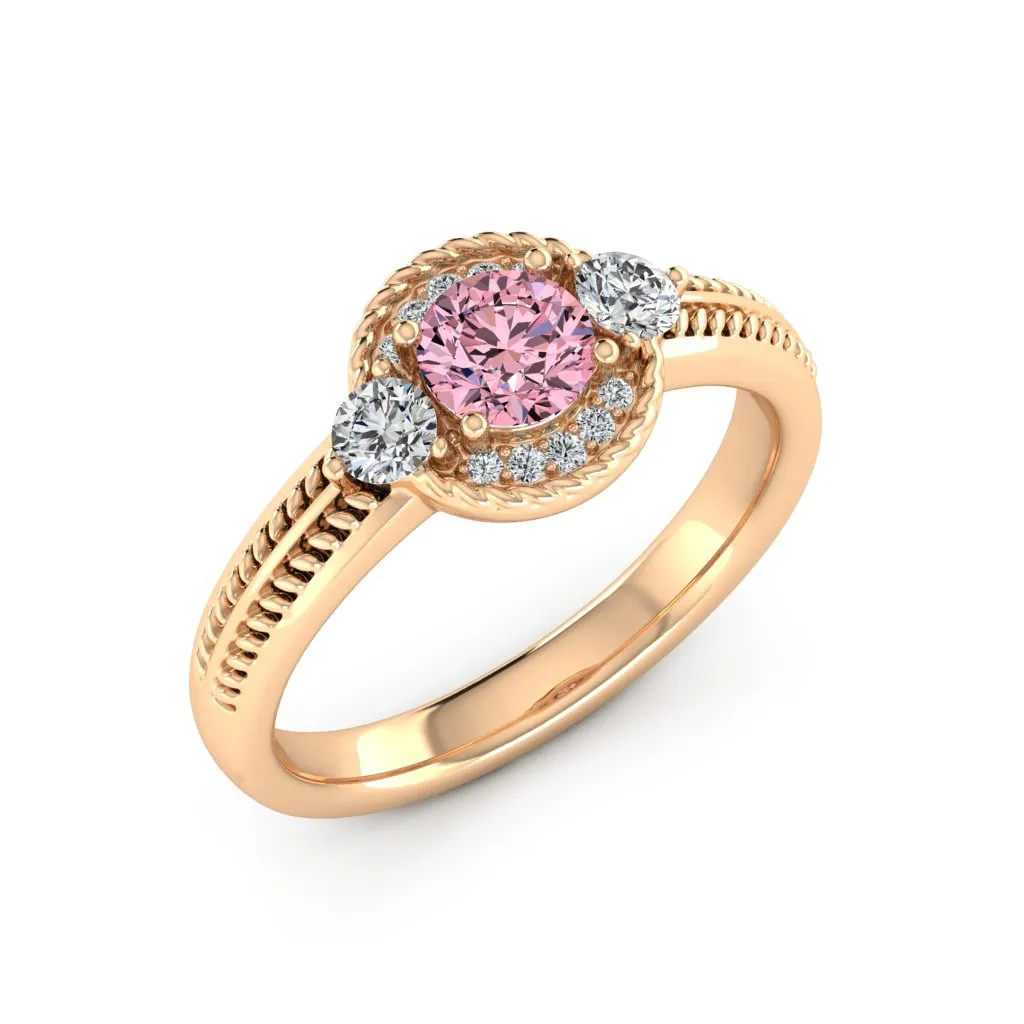 0.77 d.e.w cts Mili Moissanite Ring