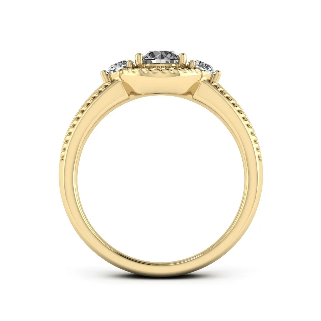 0.77 d.e.w cts Mili Moissanite Ring