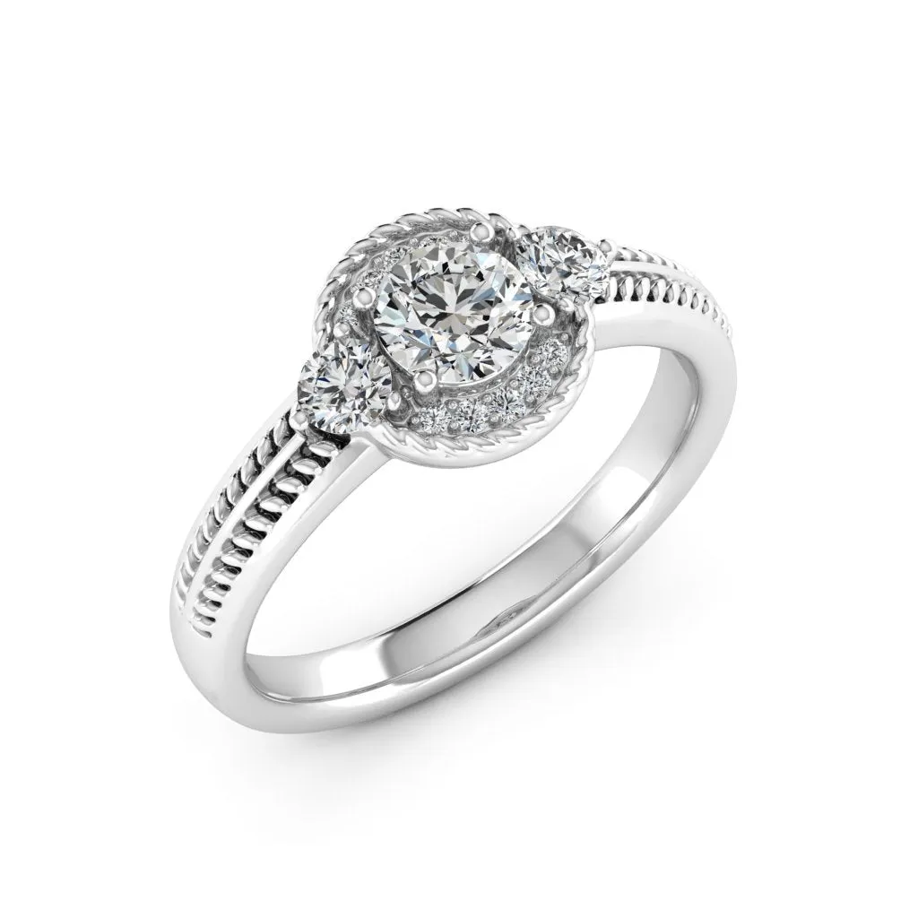 0.77 d.e.w cts Mili Moissanite Ring