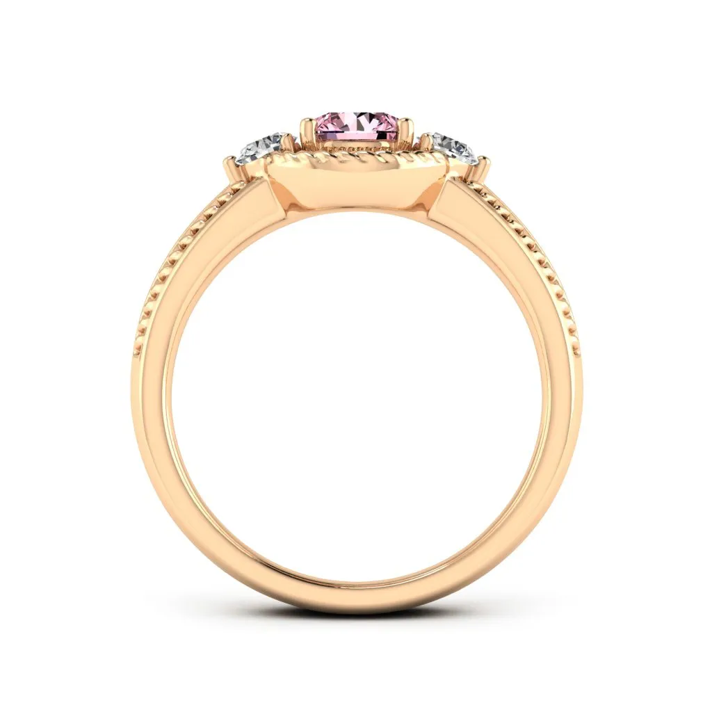 0.77 d.e.w cts Mili Moissanite Ring
