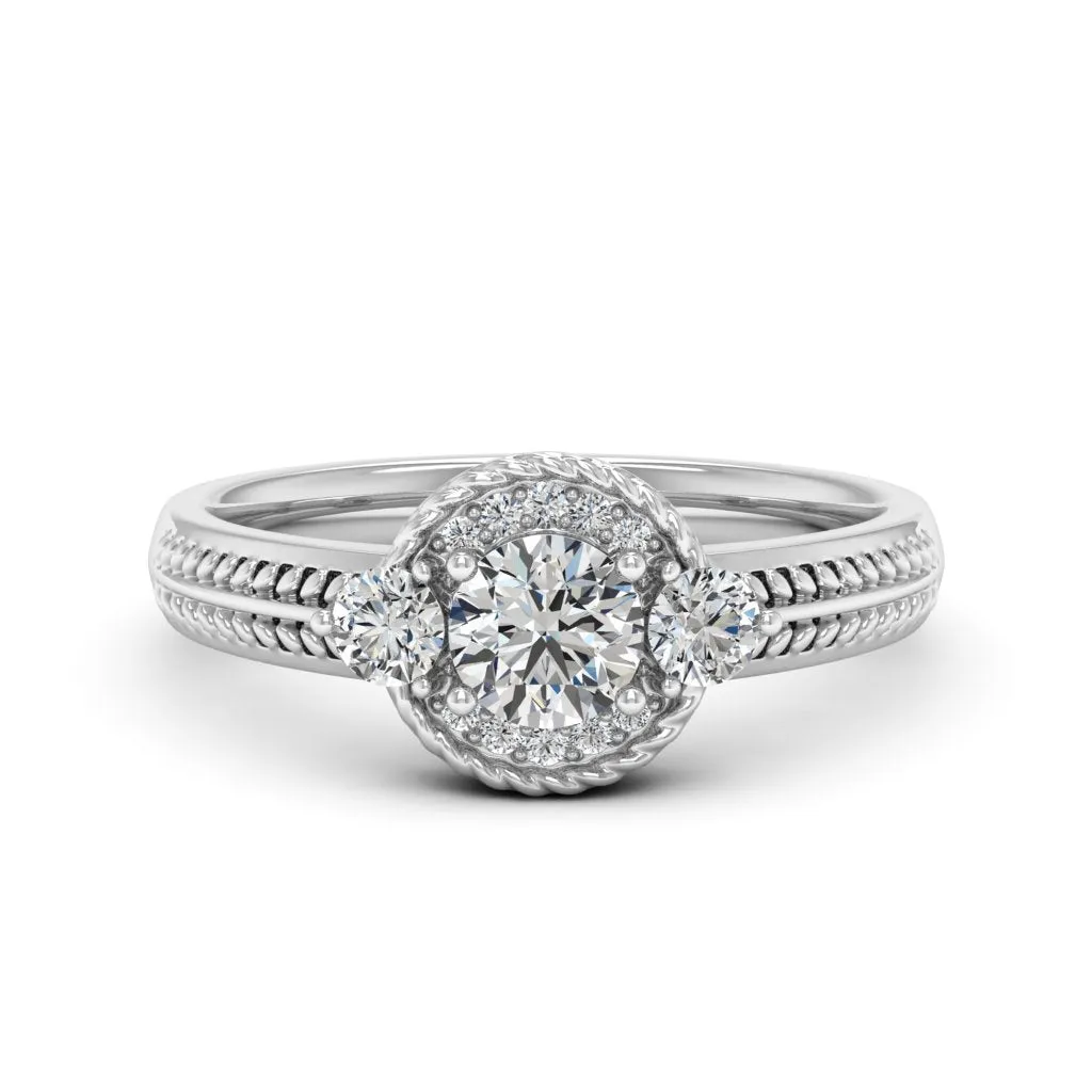 0.77 d.e.w cts Mili Moissanite Ring