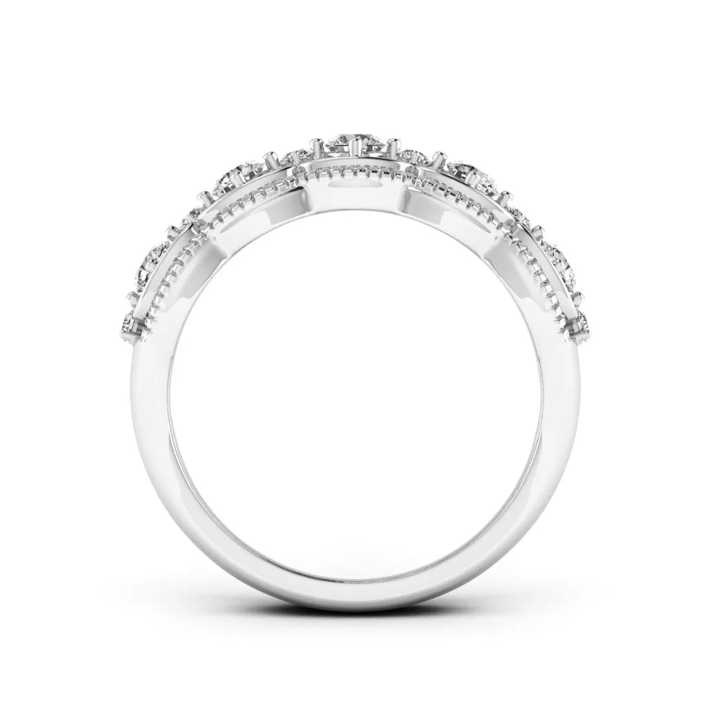 0.87 d.e.w cts Diadem Moissanite Ring
