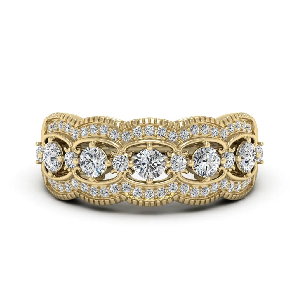 0.87 d.e.w cts Diadem Moissanite Ring