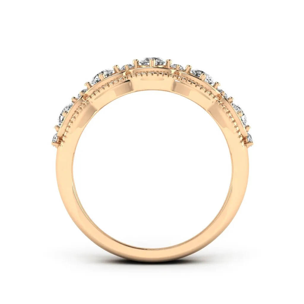 0.87 d.e.w cts Diadem Moissanite Ring