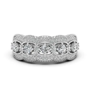 0.87 d.e.w cts Diadem Moissanite Ring