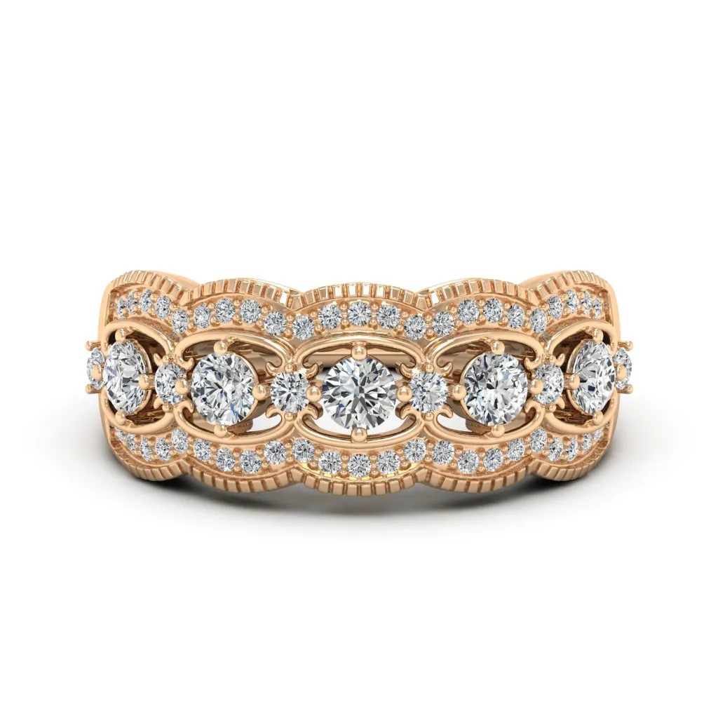 0.87 d.e.w cts Diadem Moissanite Ring