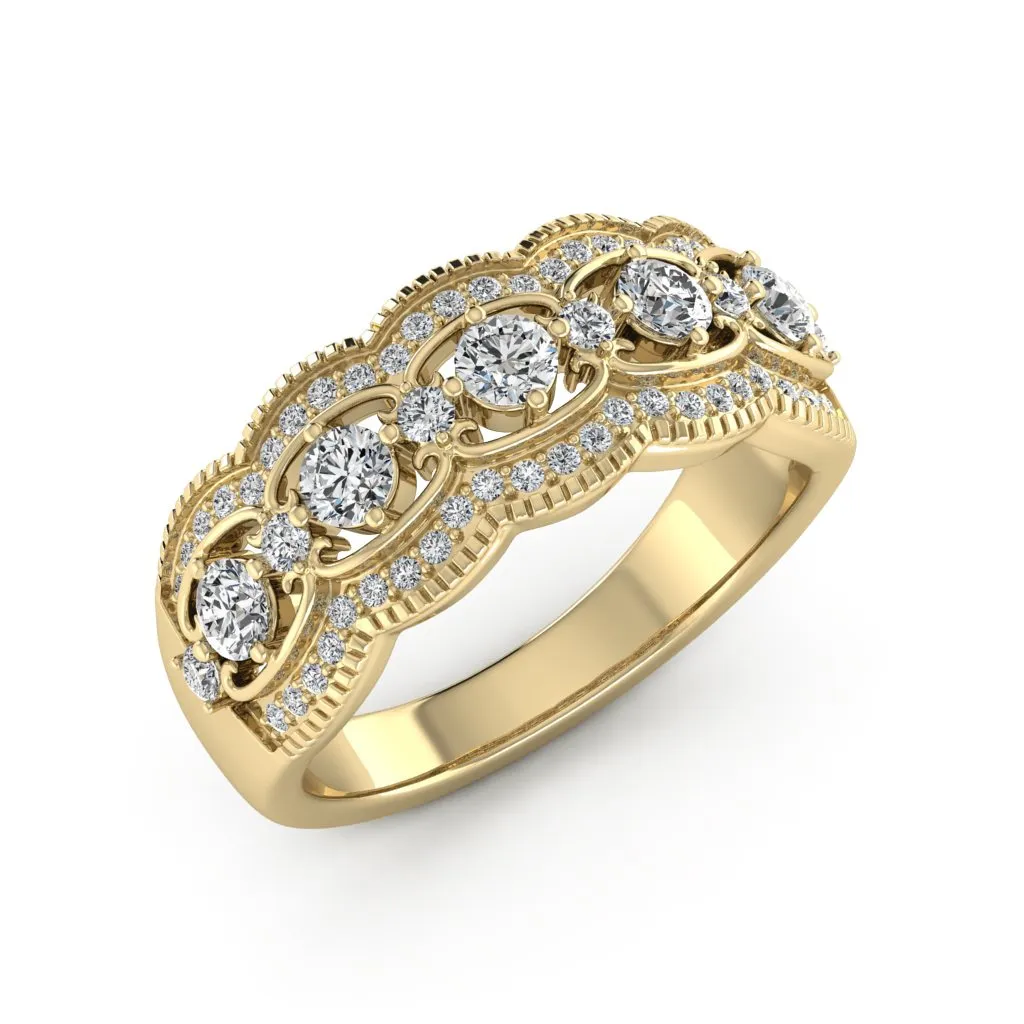 0.87 d.e.w cts Diadem Moissanite Ring