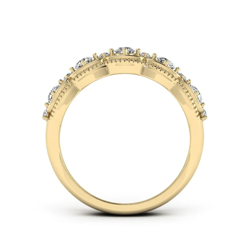 0.87 d.e.w cts Diadem Moissanite Ring