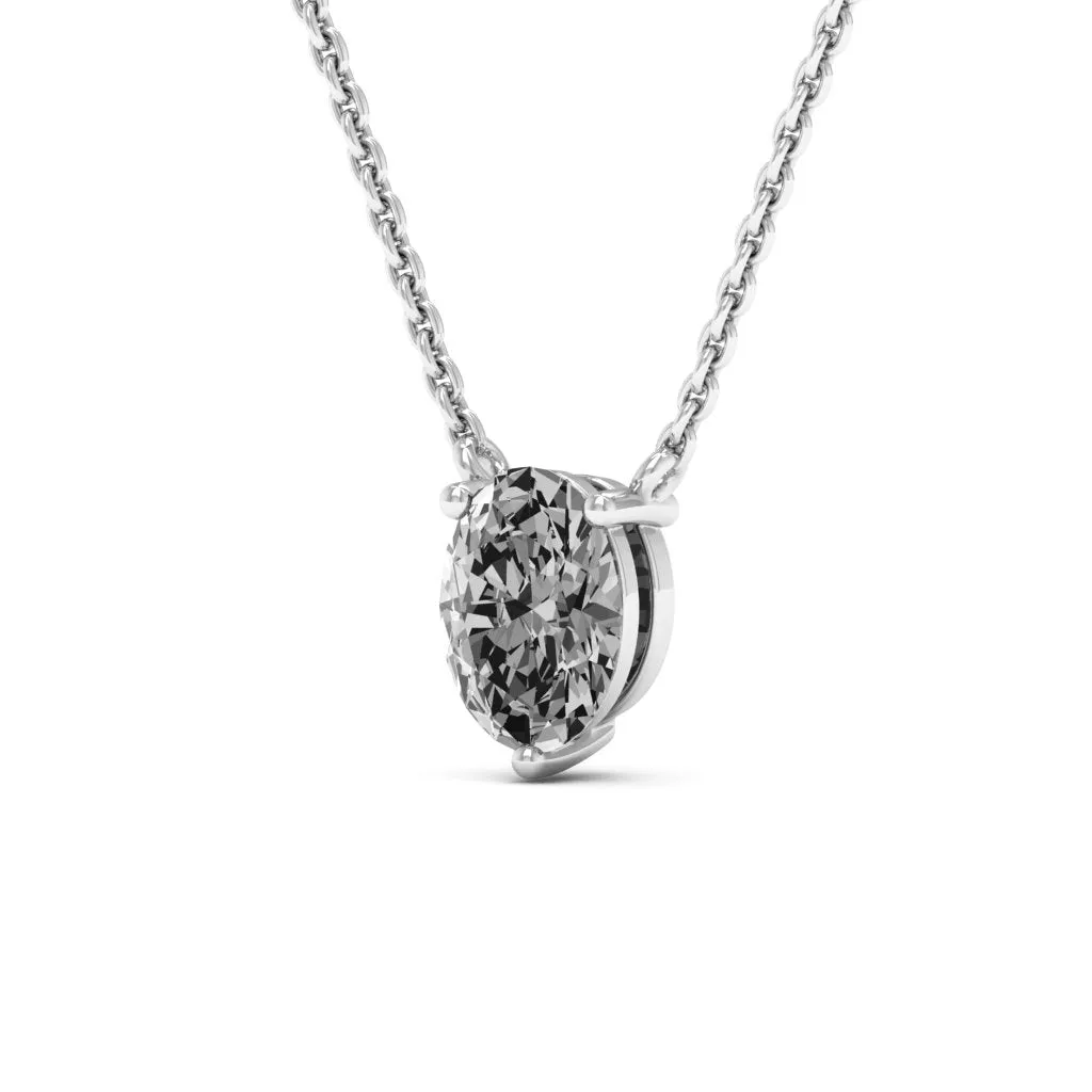 0.90 d.e.w cts 7x5mm Oval Colleen Moissanite Necklace