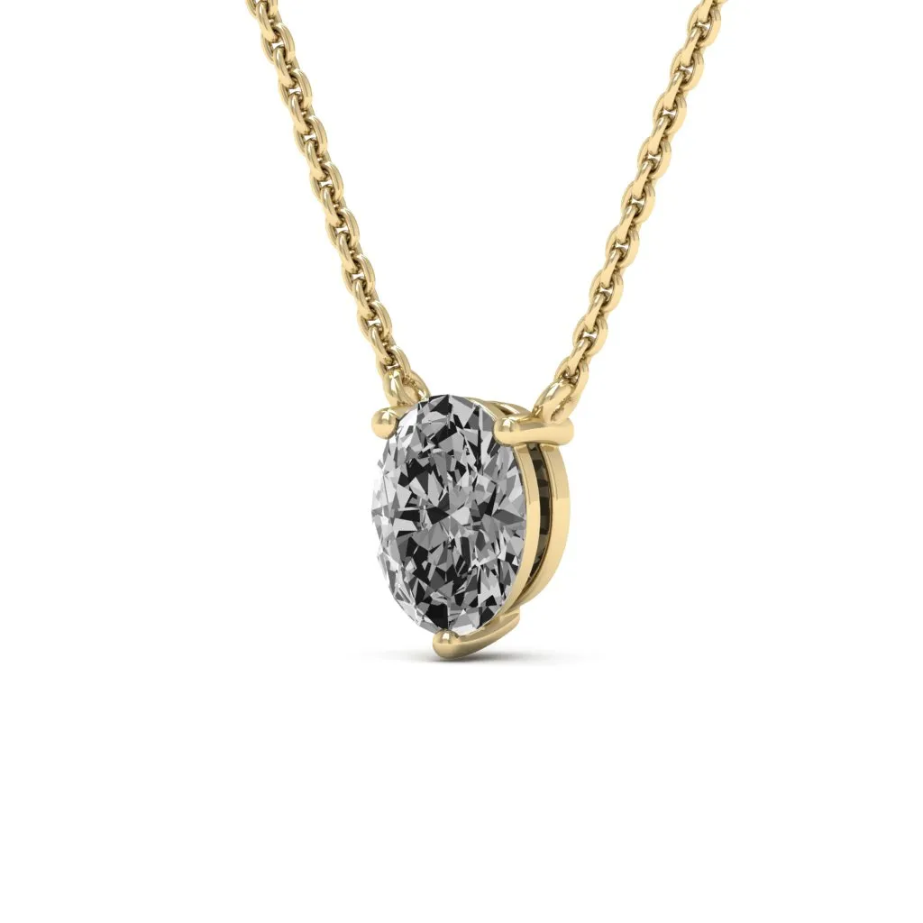 0.90 d.e.w cts 7x5mm Oval Colleen Moissanite Necklace