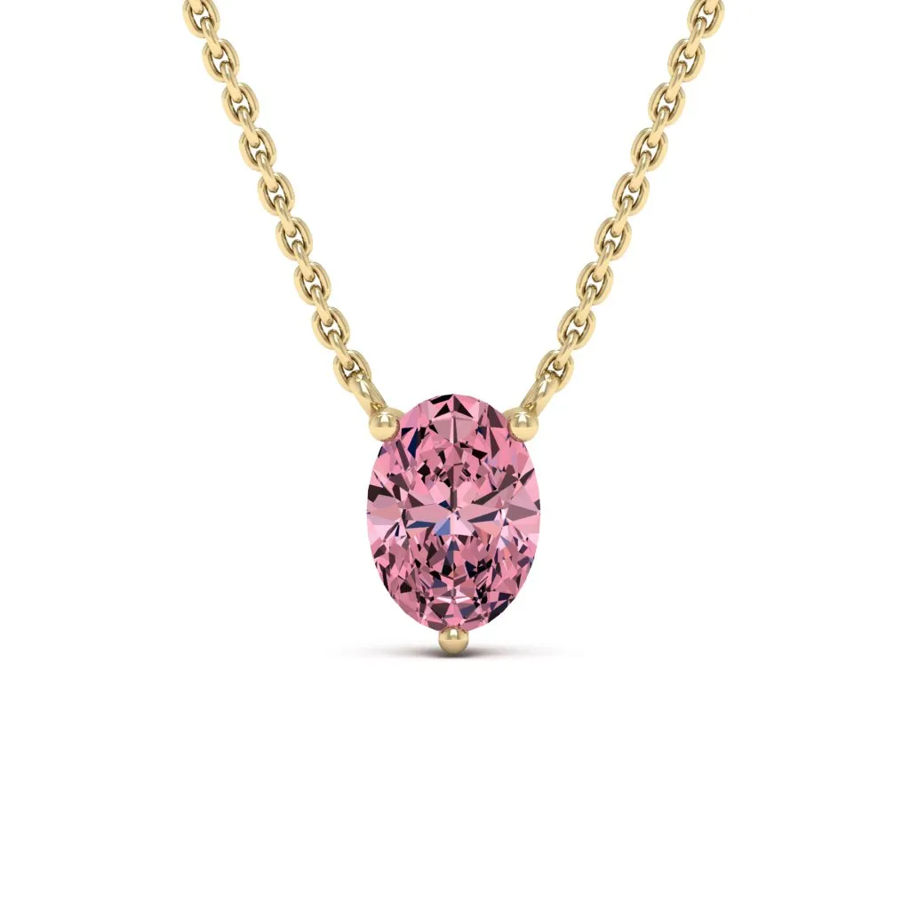 0.90 d.e.w cts 7x5mm Oval Colleen Moissanite Necklace