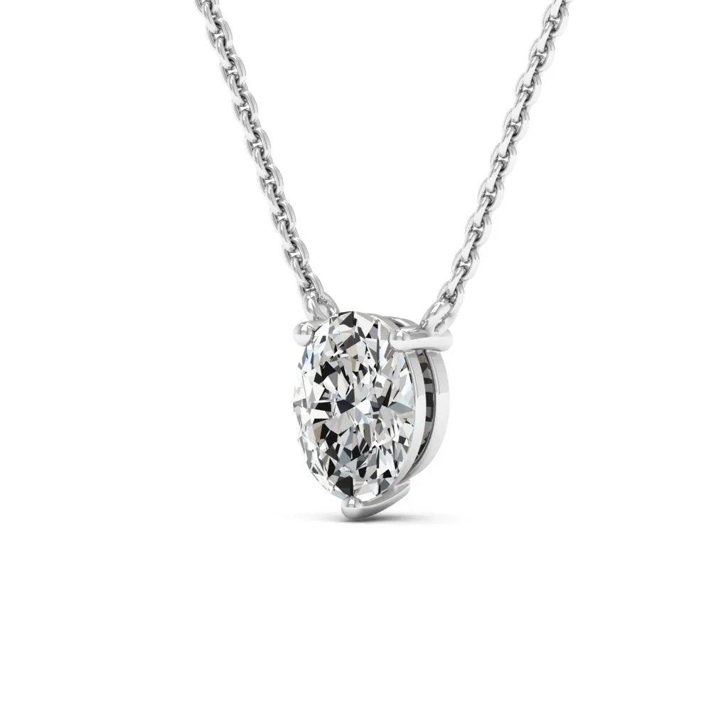 0.90 d.e.w cts 7x5mm Oval Colleen Moissanite Necklace