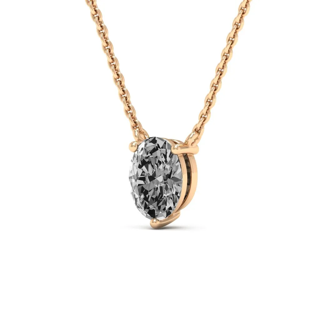 0.90 d.e.w cts 7x5mm Oval Colleen Moissanite Necklace