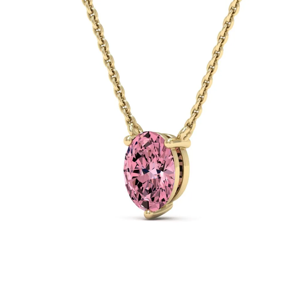 0.90 d.e.w cts 7x5mm Oval Colleen Moissanite Necklace