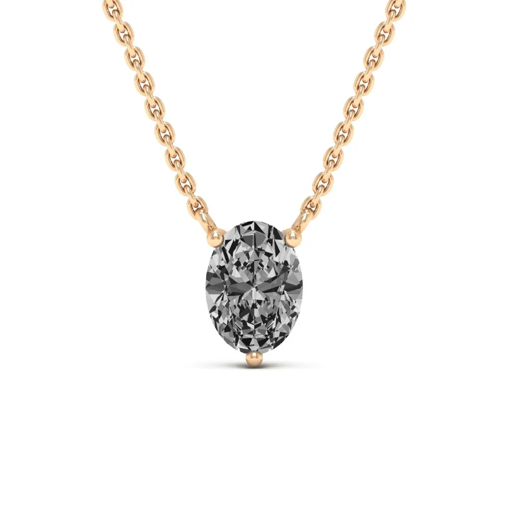 0.90 d.e.w cts 7x5mm Oval Colleen Moissanite Necklace