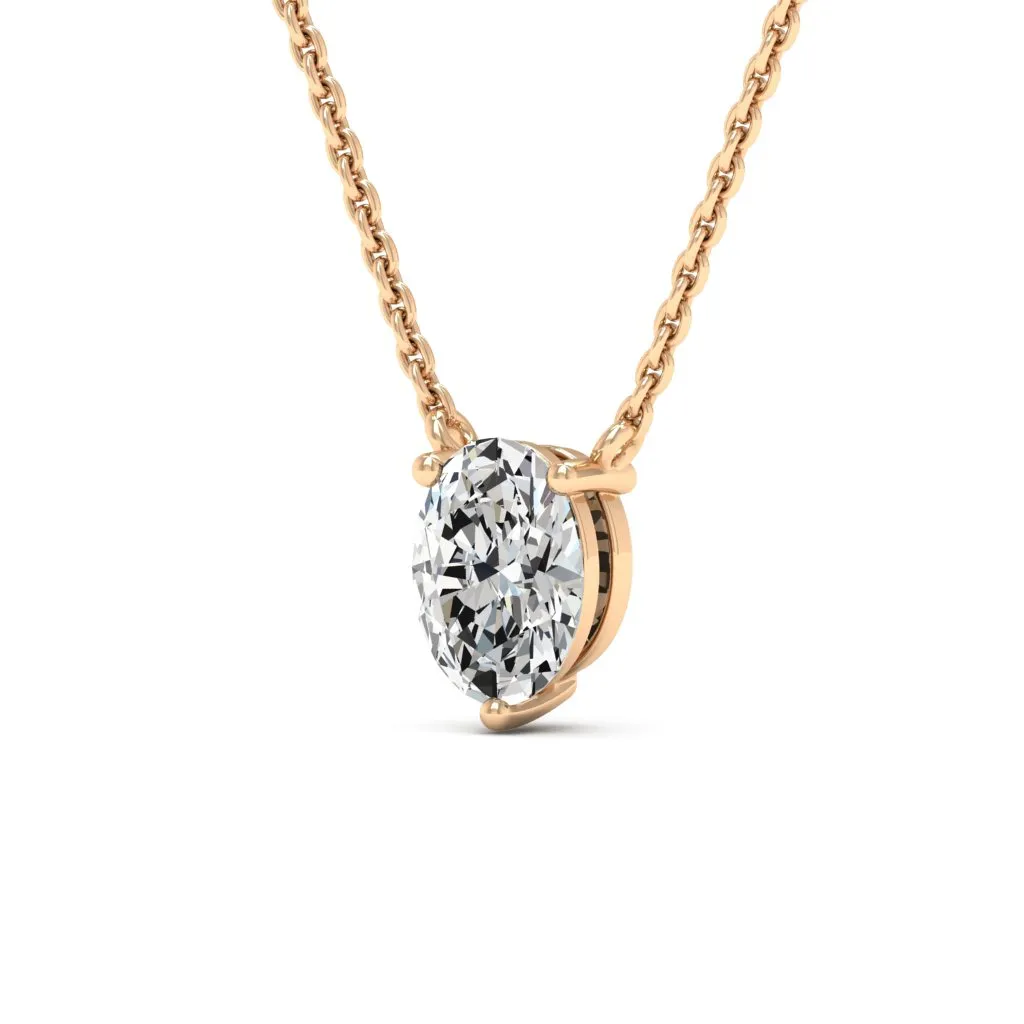 0.90 d.e.w cts 7x5mm Oval Colleen Moissanite Necklace