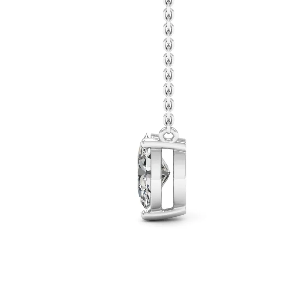 0.90 d.e.w cts 7x5mm Oval Colleen Moissanite Necklace