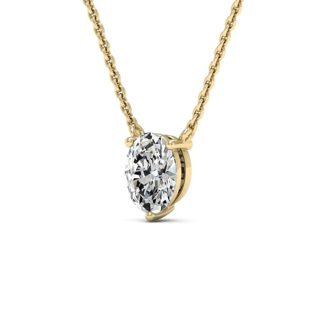 0.90 d.e.w cts 7x5mm Oval Colleen Moissanite Necklace