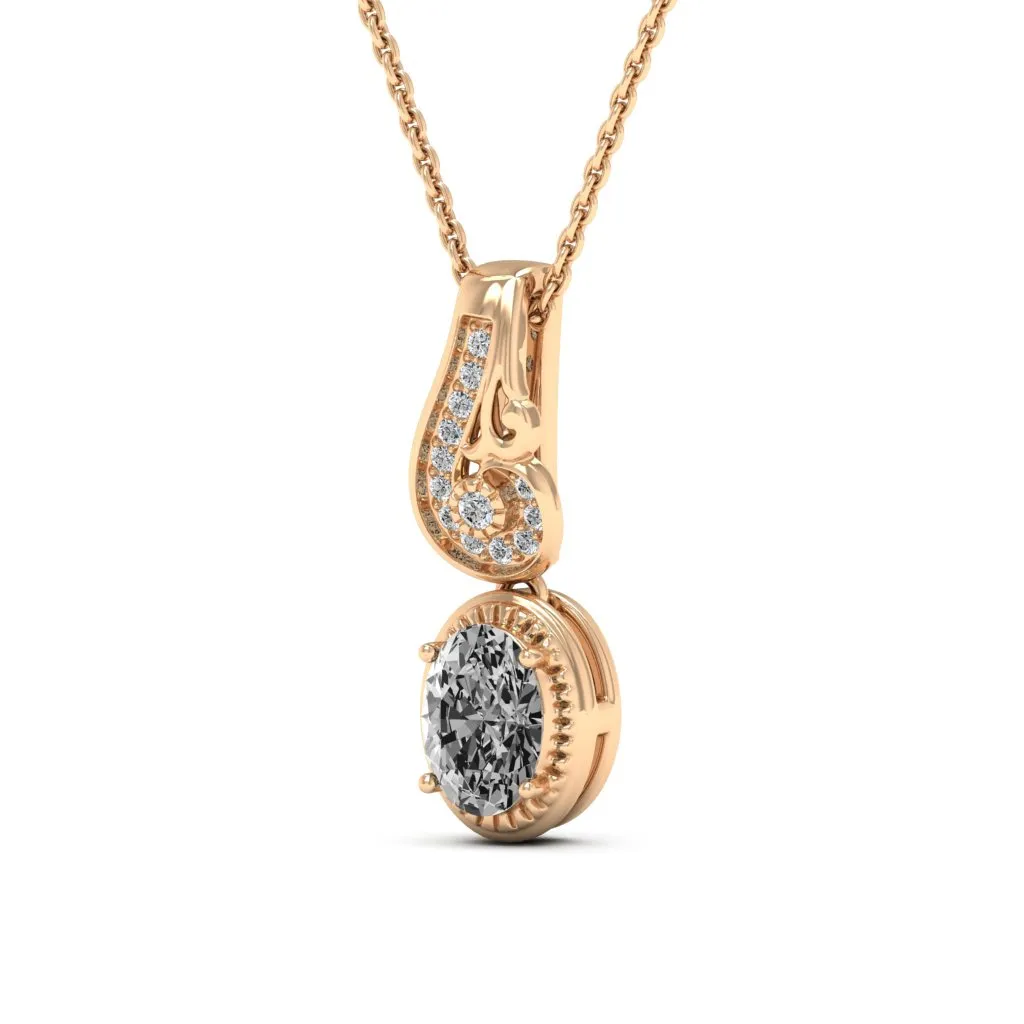 0.98 d.e.w cts Hailey Moissanite Necklace