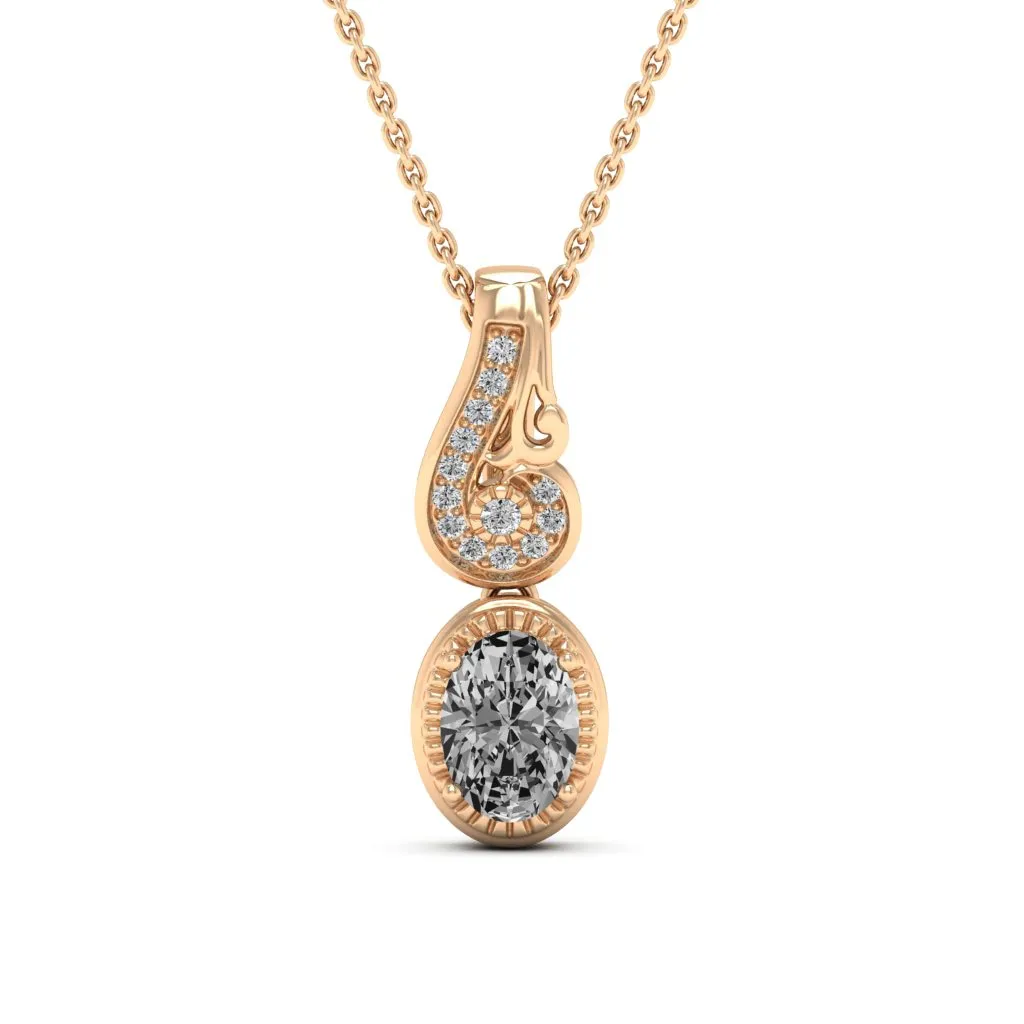 0.98 d.e.w cts Hailey Moissanite Necklace