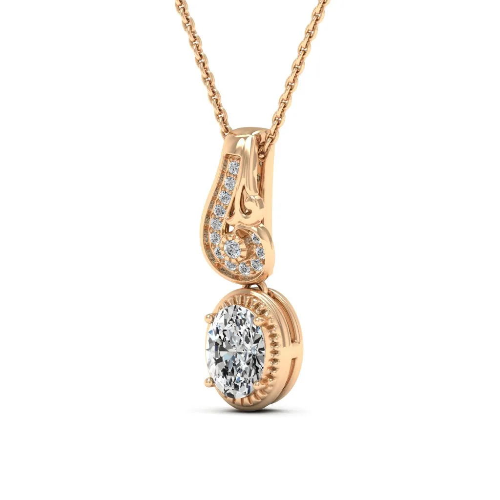 0.98 d.e.w cts Hailey Moissanite Necklace