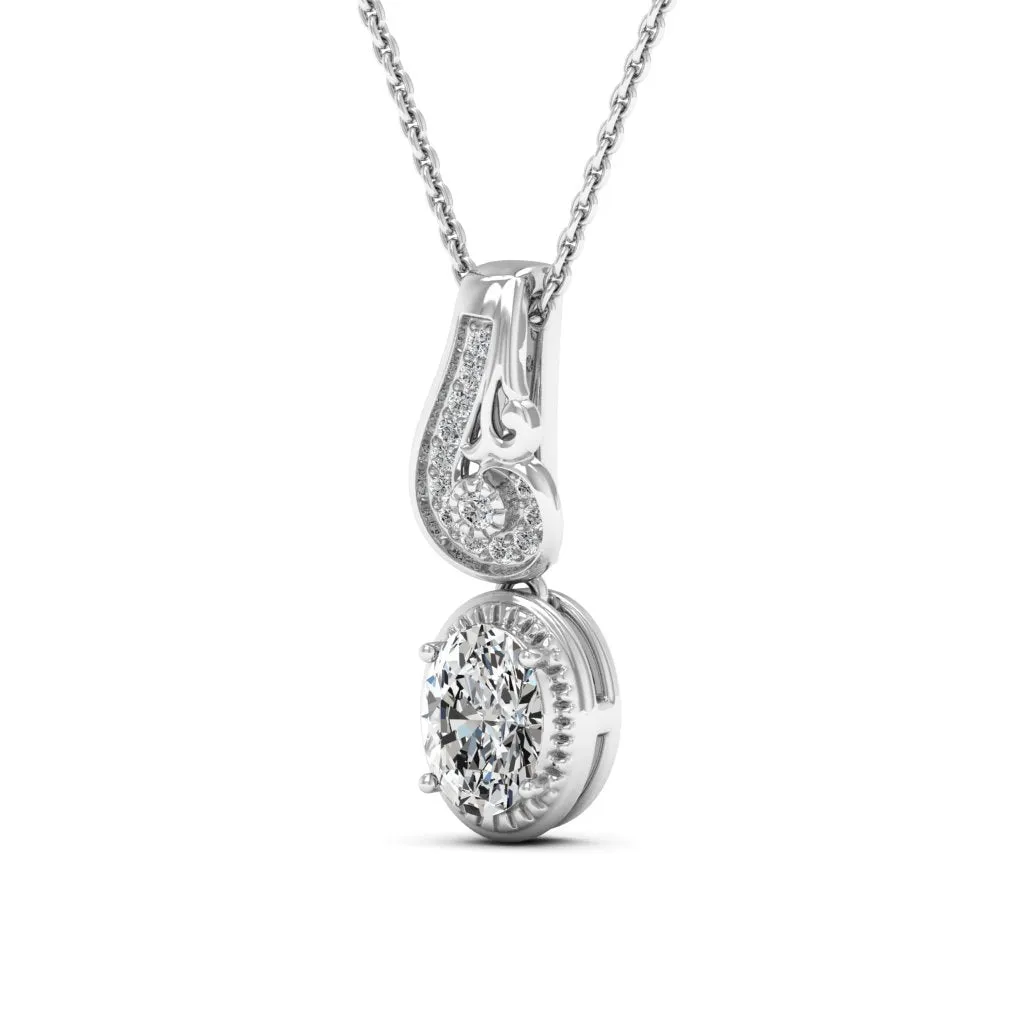 0.98 d.e.w cts Hailey Moissanite Necklace