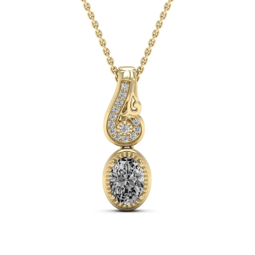 0.98 d.e.w cts Hailey Moissanite Necklace