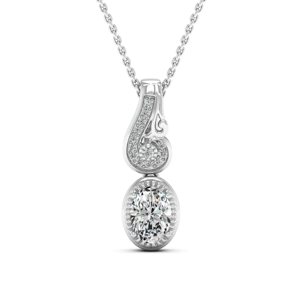 0.98 d.e.w cts Hailey Moissanite Necklace