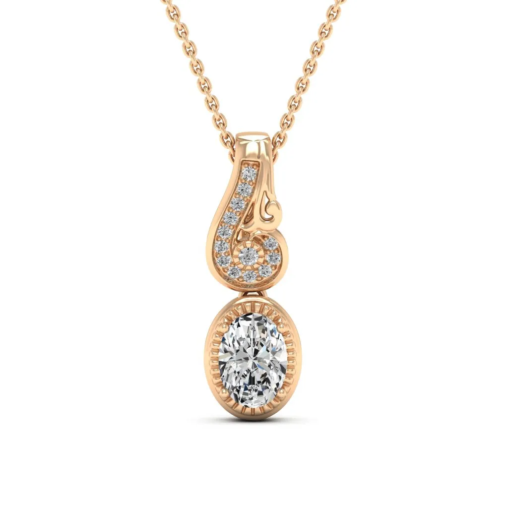 0.98 d.e.w cts Hailey Moissanite Necklace