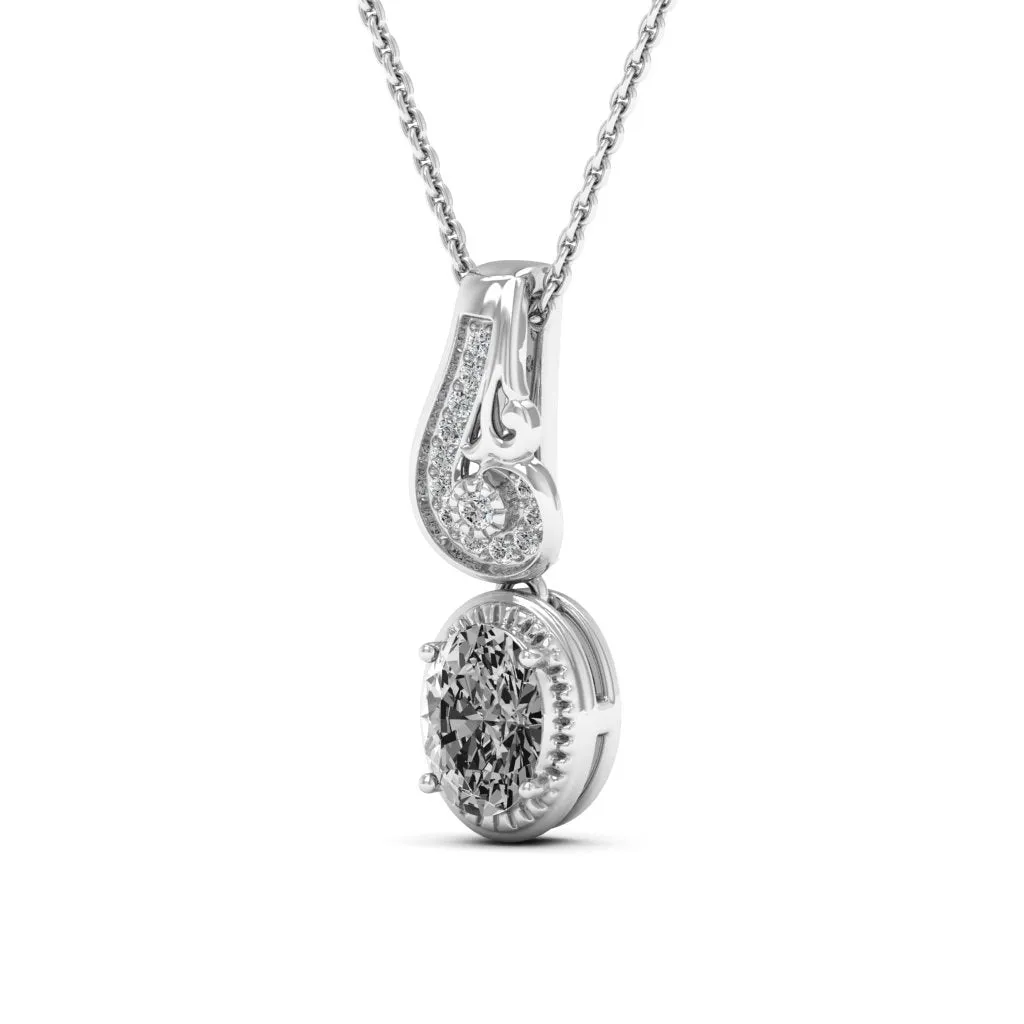 0.98 d.e.w cts Hailey Moissanite Necklace