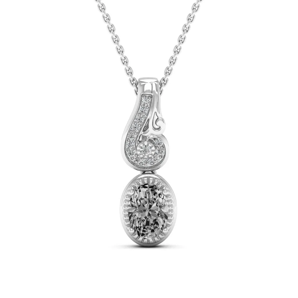 0.98 d.e.w cts Hailey Moissanite Necklace