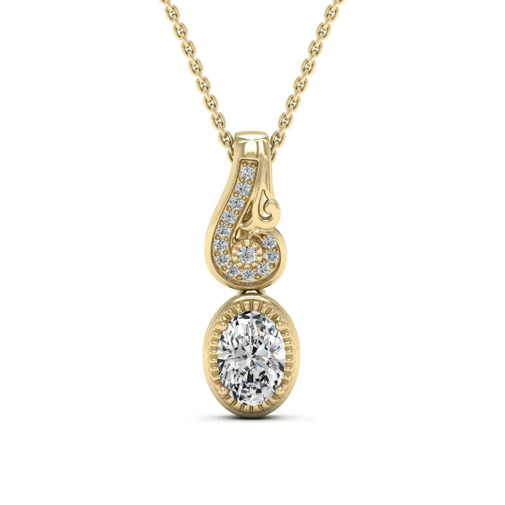 0.98 d.e.w cts Hailey Moissanite Necklace