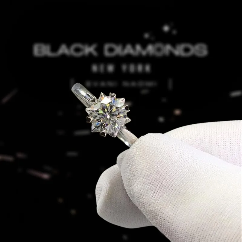1.0 Ct Round Cut Diamond Snowflake Engagement Ring