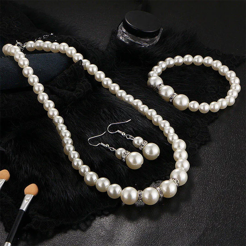 10% OFF- 18 in/460 mm L-Certified Natural Fine White South Sea Shell Pearl Necklace   Bracelet   Earrings