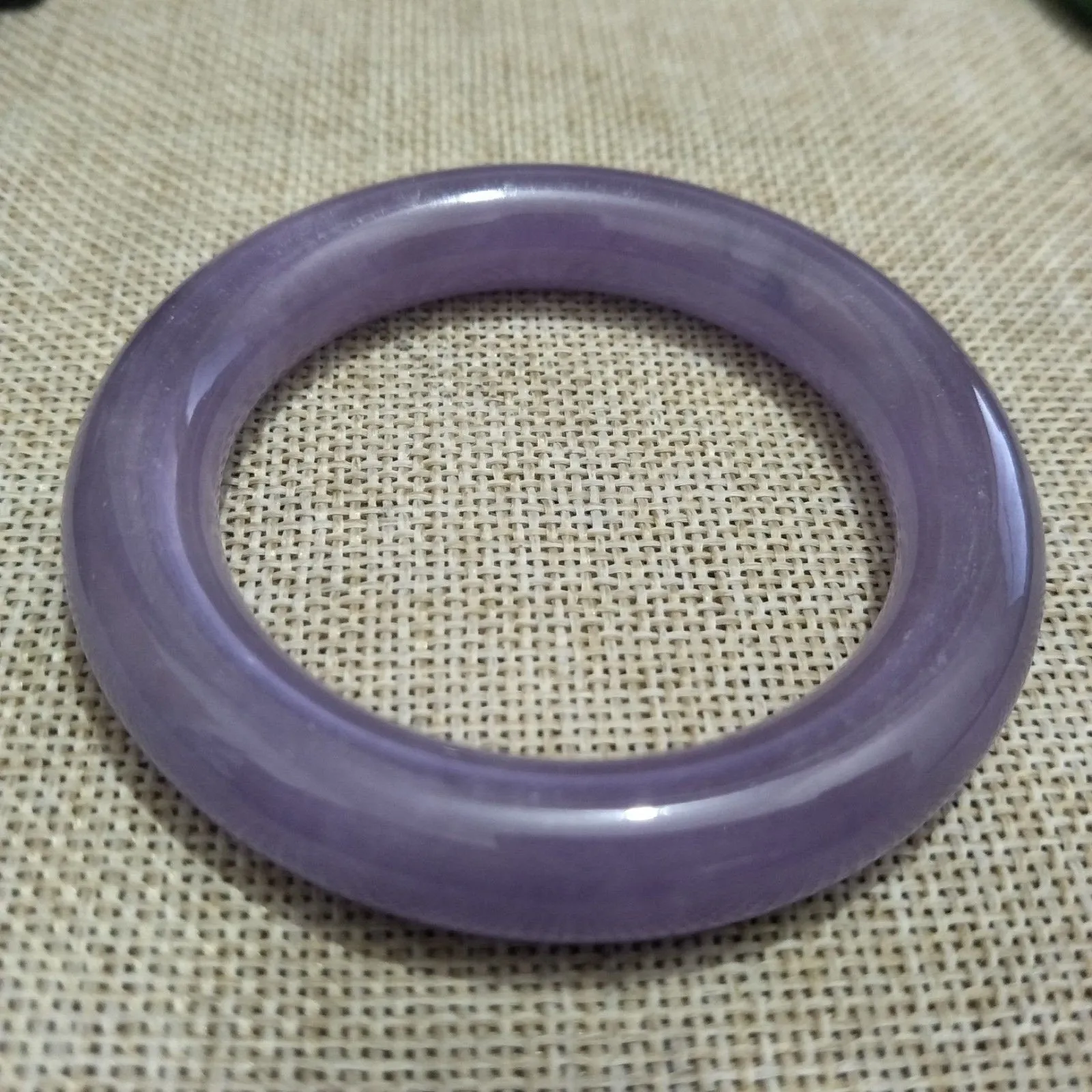 10% OFF- 51/52/53mm Certified Natural Lavender Jadeite Emerald A*Jade HandCarved Bangle H509