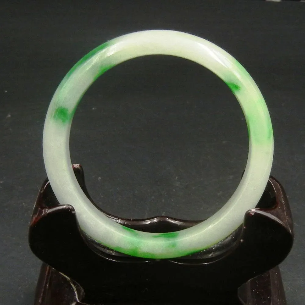10% OFF 52-54 mm Certified Natural Ice Jadeite Emerald Jade tablets Bracelet Bangle 《Grade A》