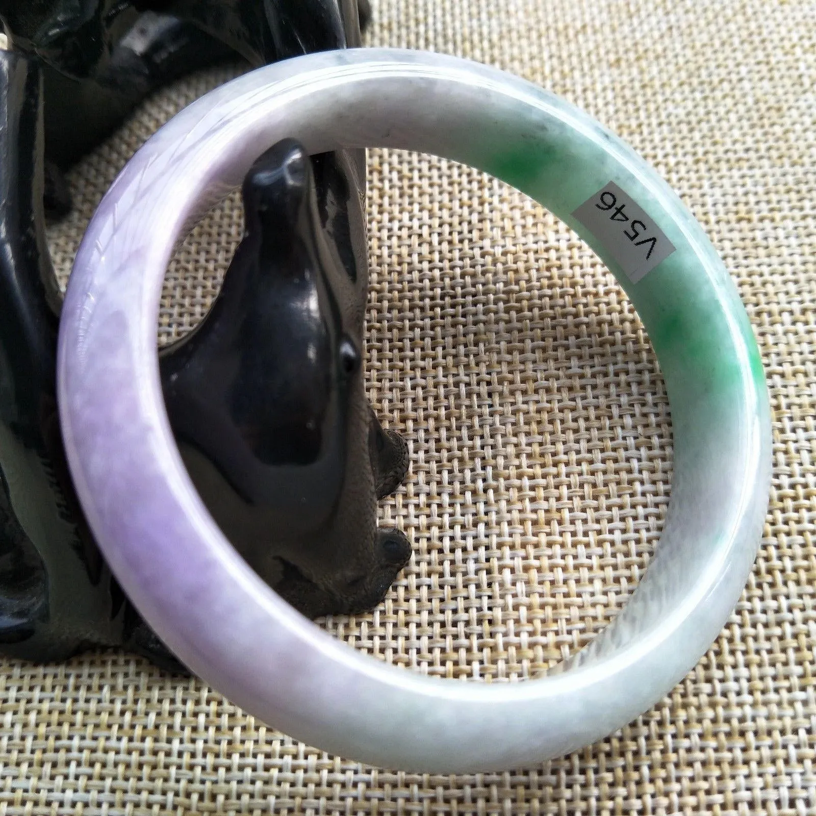 10% OFF- 53/54/55 mm Certified Natural 3 Color Jadeite Emerald A Jade HandCarved Bracelet Bangle V546