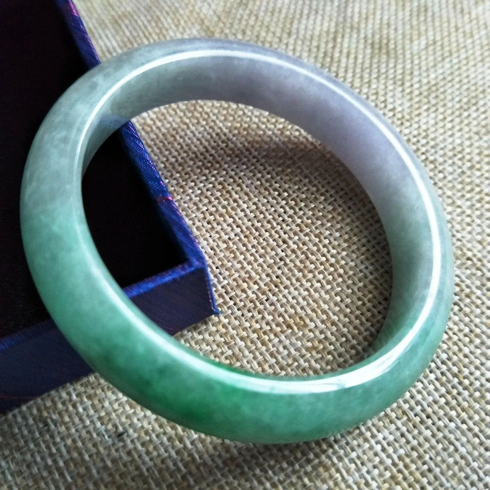 10% OFF- 53/54/55 mm Certified Natural Jadeite Emerald A Jade HandCarved Bracelet Bangle W105