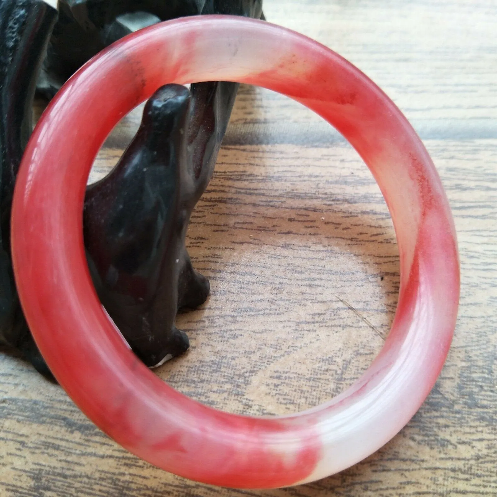 10% OFF- 53/54/55 mm Certified Natural Red Emerald A*Jade Handcarved Round Bangle A211